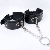 Cross Chain Buckle Collar and Cuffs Bondage